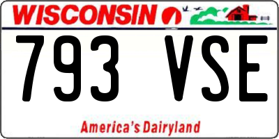 WI license plate 793VSE