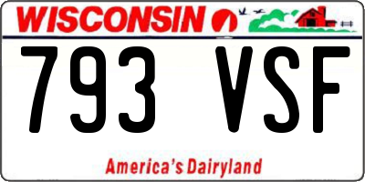 WI license plate 793VSF