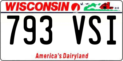 WI license plate 793VSI