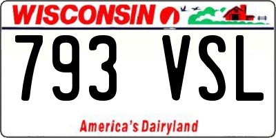 WI license plate 793VSL