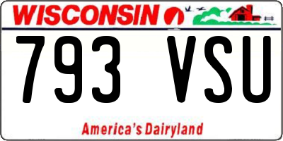 WI license plate 793VSU