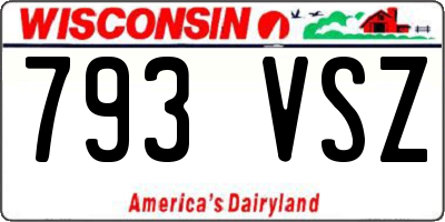 WI license plate 793VSZ