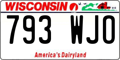 WI license plate 793WJO