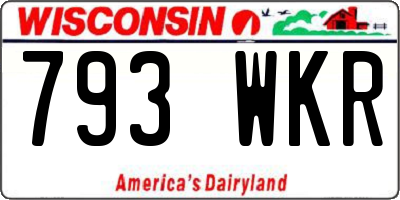 WI license plate 793WKR