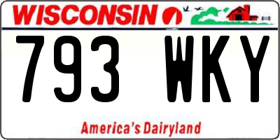 WI license plate 793WKY