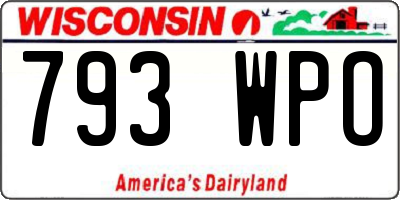 WI license plate 793WPO