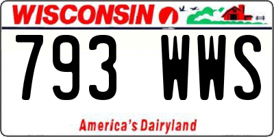 WI license plate 793WWS