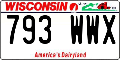 WI license plate 793WWX