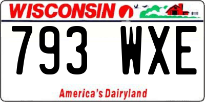 WI license plate 793WXE