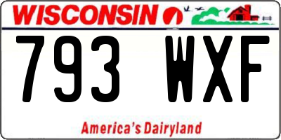 WI license plate 793WXF