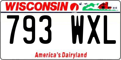 WI license plate 793WXL