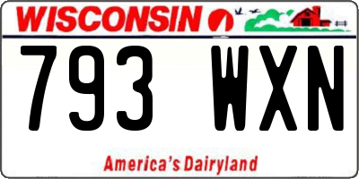 WI license plate 793WXN