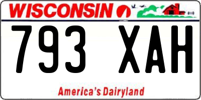WI license plate 793XAH