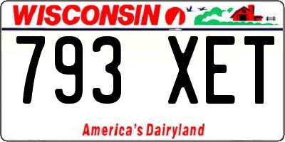 WI license plate 793XET