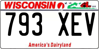 WI license plate 793XEV