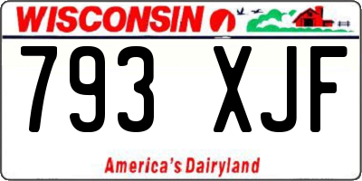 WI license plate 793XJF