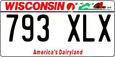 WI license plate 793XLX