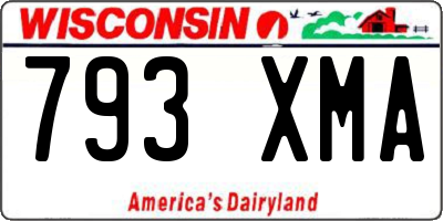 WI license plate 793XMA