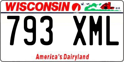 WI license plate 793XML