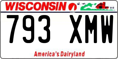 WI license plate 793XMW
