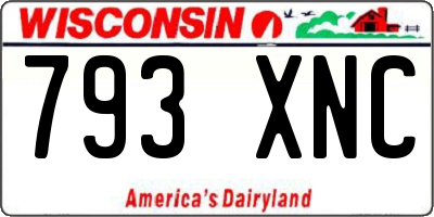 WI license plate 793XNC