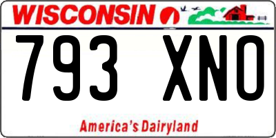 WI license plate 793XNO