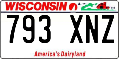 WI license plate 793XNZ