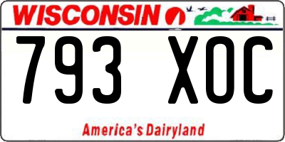 WI license plate 793XOC