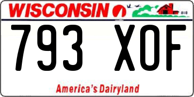 WI license plate 793XOF