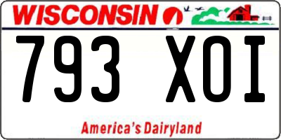 WI license plate 793XOI