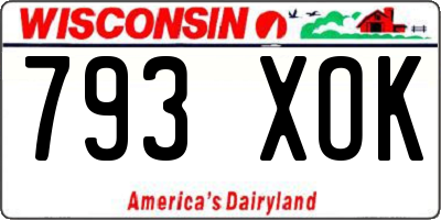 WI license plate 793XOK