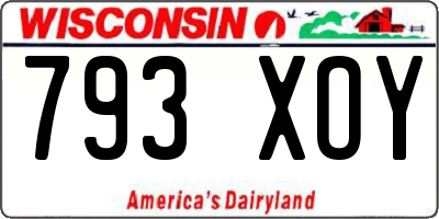 WI license plate 793XOY