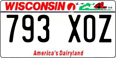 WI license plate 793XOZ