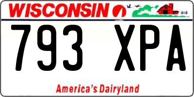 WI license plate 793XPA