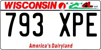 WI license plate 793XPE