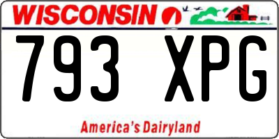 WI license plate 793XPG