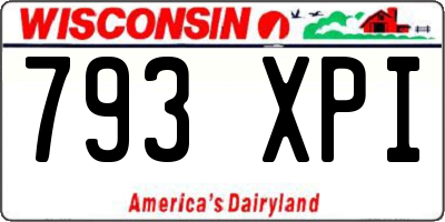 WI license plate 793XPI