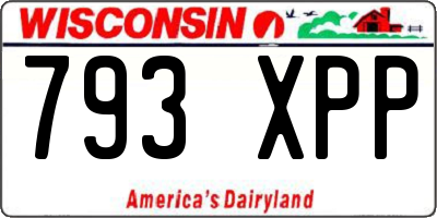 WI license plate 793XPP