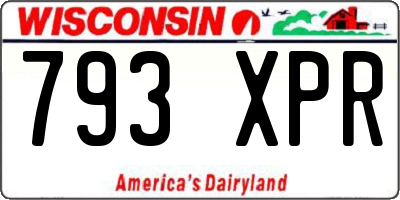 WI license plate 793XPR