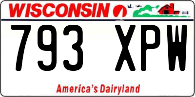 WI license plate 793XPW