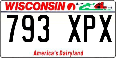 WI license plate 793XPX