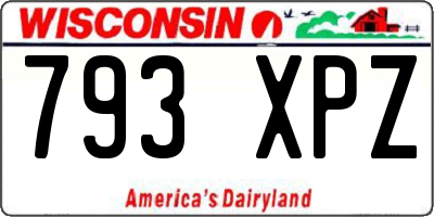 WI license plate 793XPZ