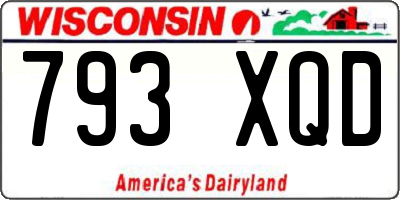 WI license plate 793XQD