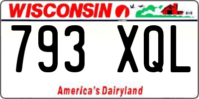 WI license plate 793XQL