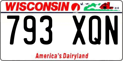 WI license plate 793XQN