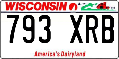 WI license plate 793XRB