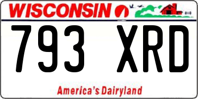 WI license plate 793XRD