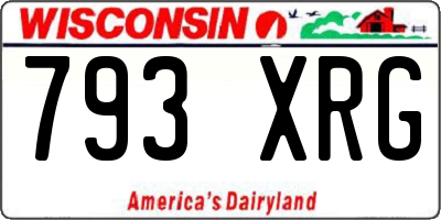 WI license plate 793XRG