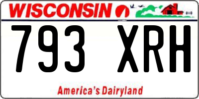 WI license plate 793XRH