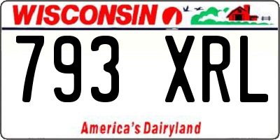 WI license plate 793XRL